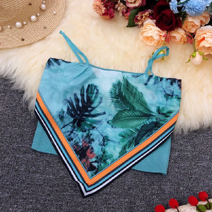 Summer Irregular Pattern Design Camisole Women's Outerwear Belly Pocket Top