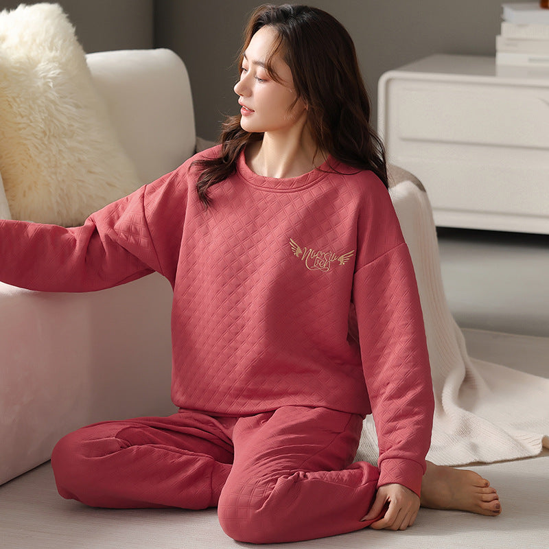 Winter Warmth Cotton Laminated Stylish Loungewear Set