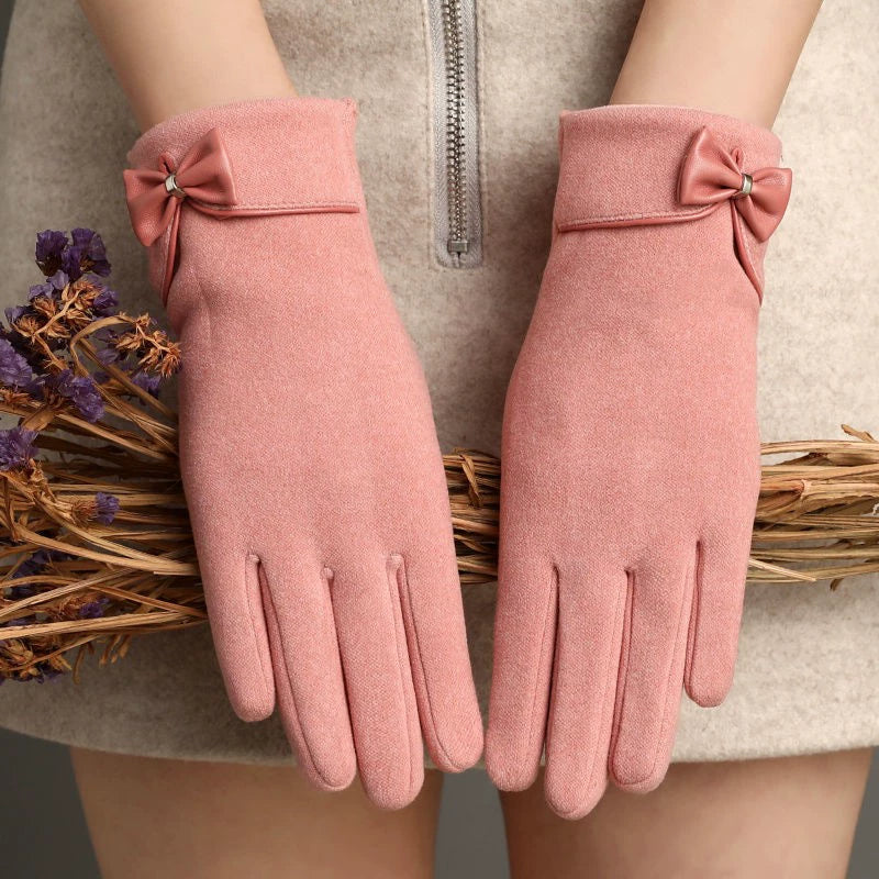Winter Women Windproof and Warm Bride Wedding Velvet Hand Gloves