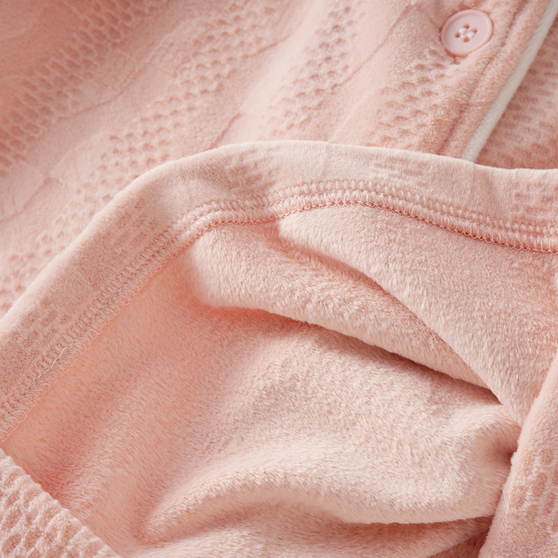 Elegant Island Warm Velvety Coral Fleece Unisex PJs for Autumn and Winter