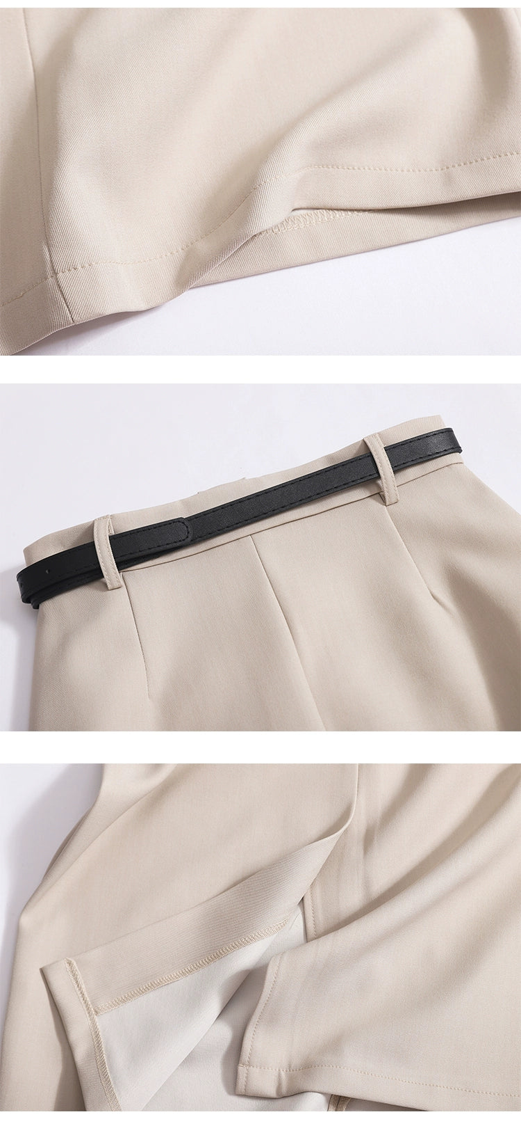 Women's High-End Temperament High-Waisted Thin Drape Slit One-Step Hip Skirt With Belt