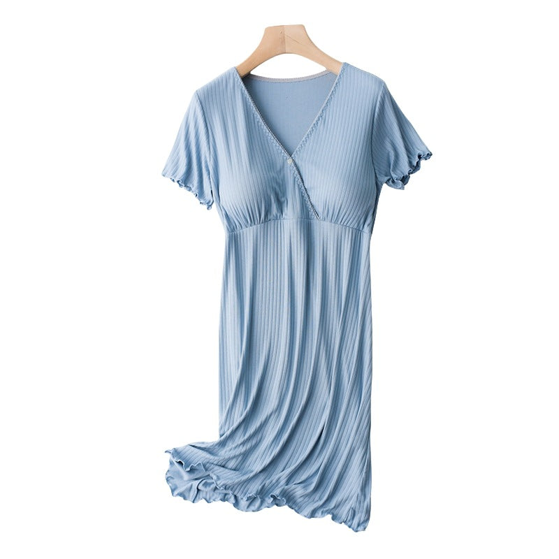 Summer Thin Nursing Postpartum Feeding Free Bra Plus Size Maternity Loungewear With Chest Pad