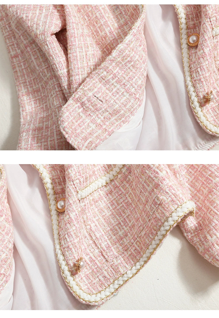 French Tweed Short Jacket Loose Long-Sleeved Cardigan Top