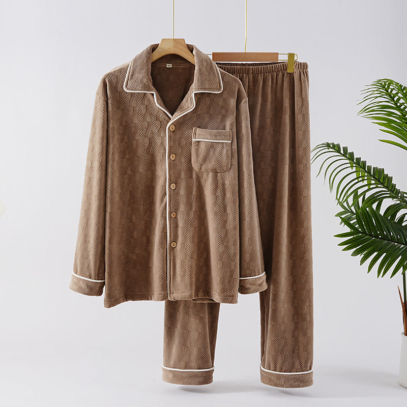 Elegant Island Warm Velvety Coral Fleece Unisex PJs for Autumn and Winter