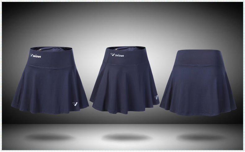 Women's Sports Short Skirt Quick-Drying Breathable Half-Length Pleated Pants Skirt