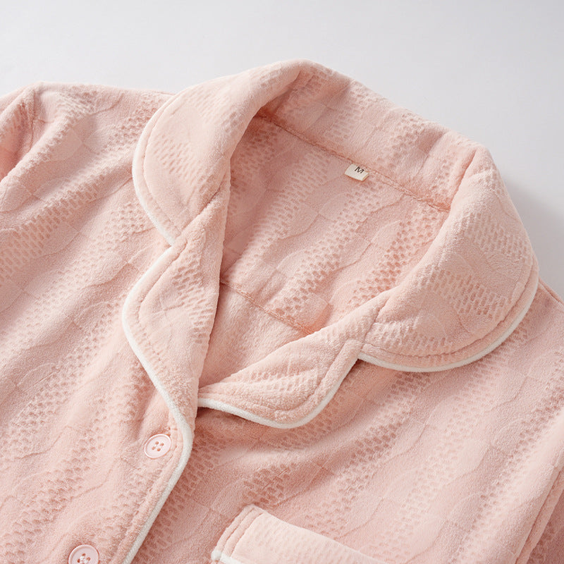 Elegant Island Warm Velvety Coral Fleece Unisex PJs for Autumn and Winter