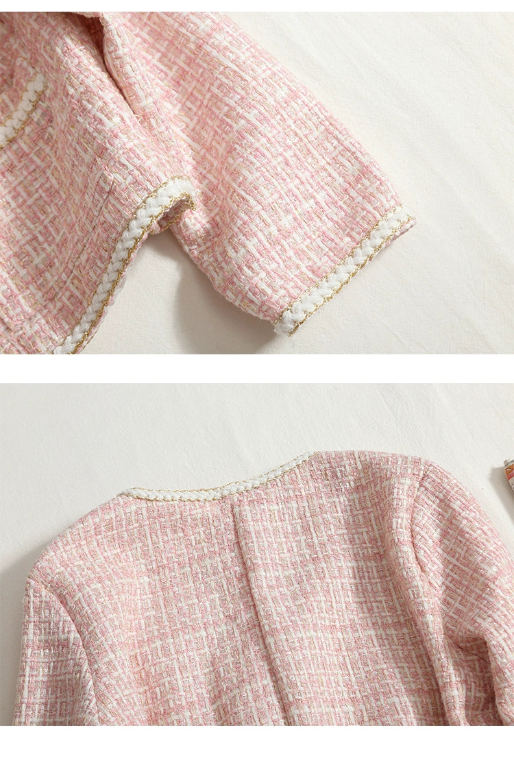 French Tweed Short Jacket Loose Long-Sleeved Cardigan Top