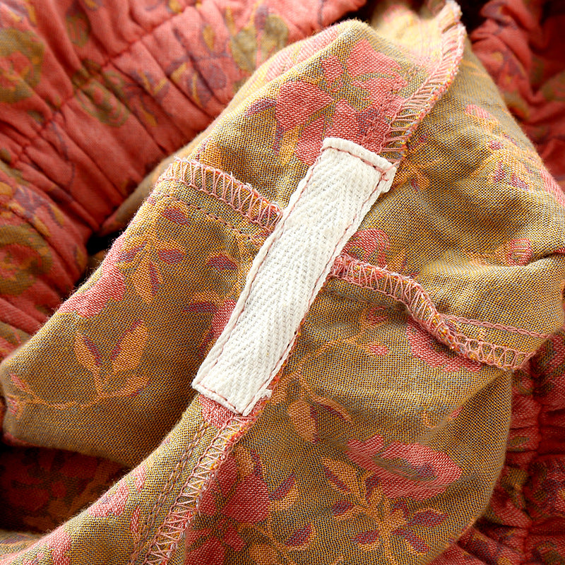 Sophisticated Retro Vibes Double Gauze Loungewear Set For Spring And Autumn