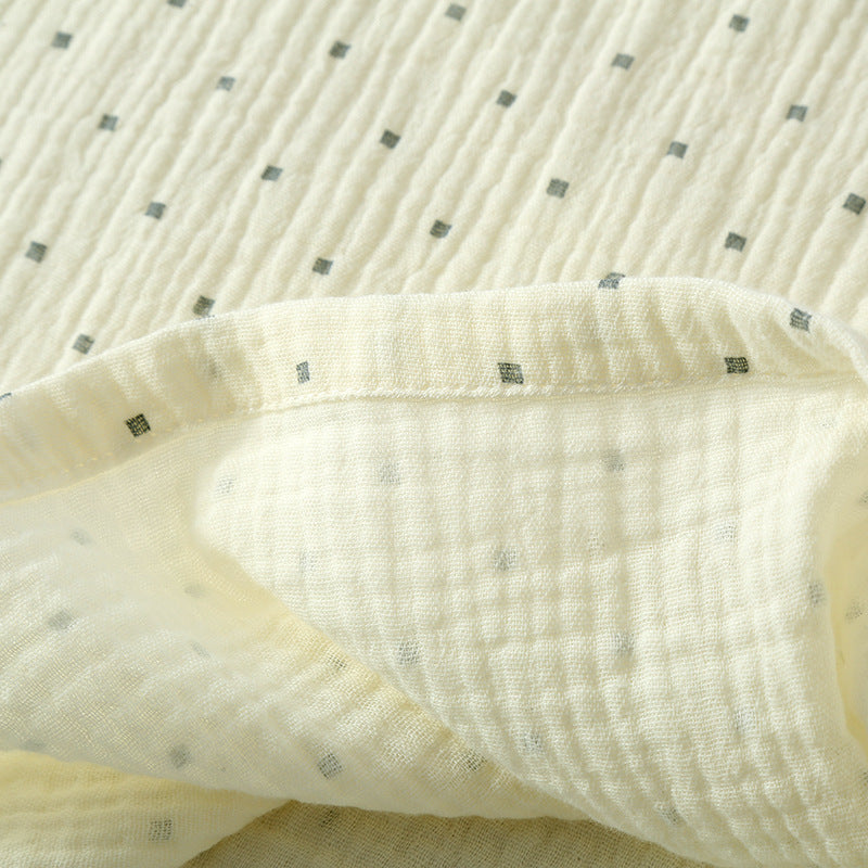 Cozy Cotton Crepe Elastic Collar Sleepwear Set