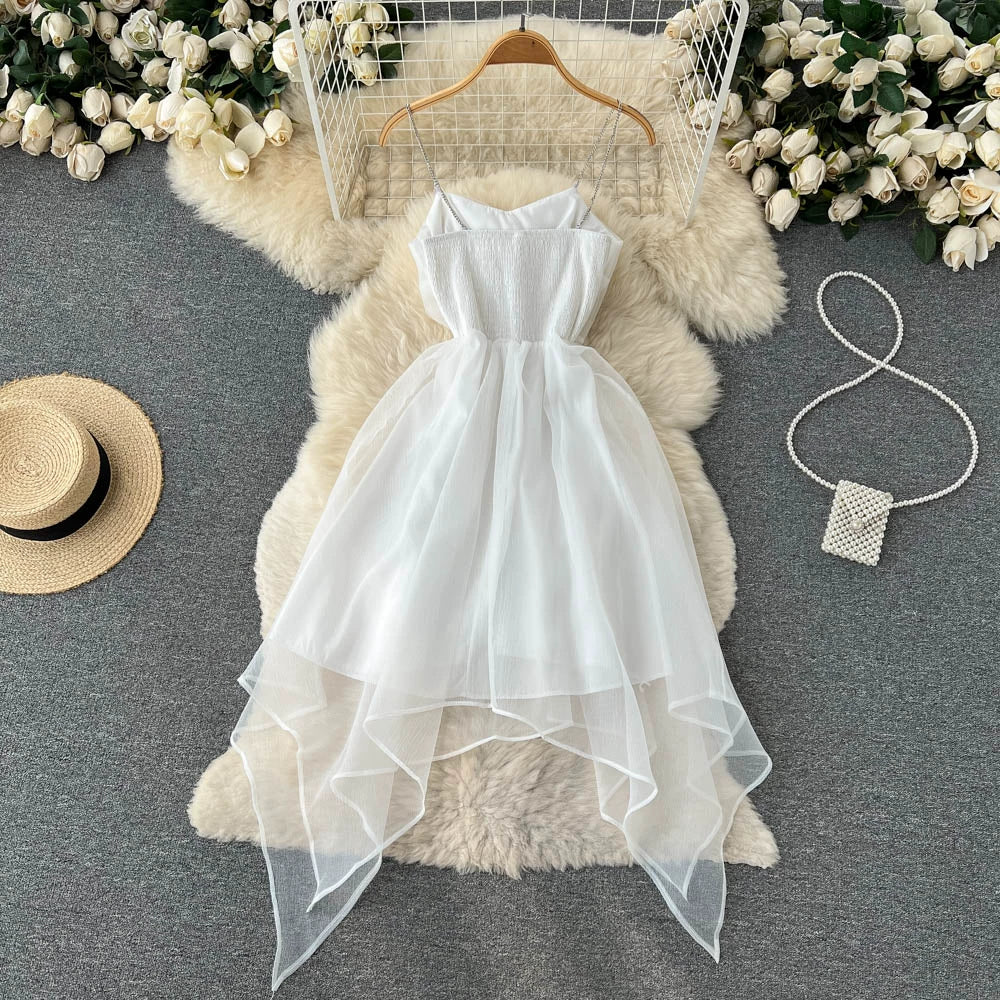 Stylish Cinched Waist Bandeau Dress with Playful Pleats