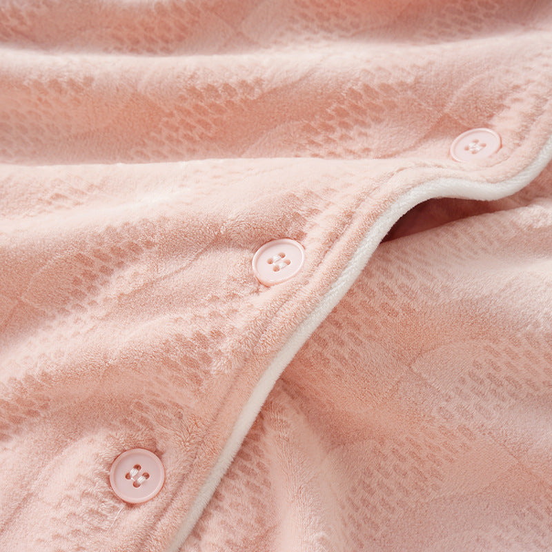 Elegant Island Warm Velvety Coral Fleece Unisex PJs for Autumn and Winter
