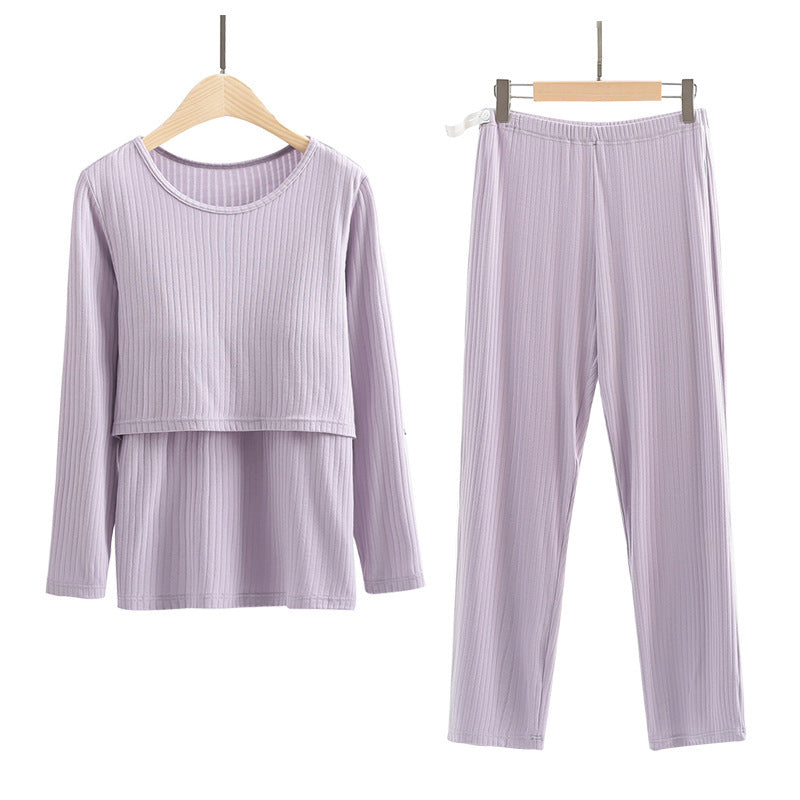 Pregnant Women Nursing Long-Sleeved Free Bra Postpartum Breastfeeding Maternity Wear