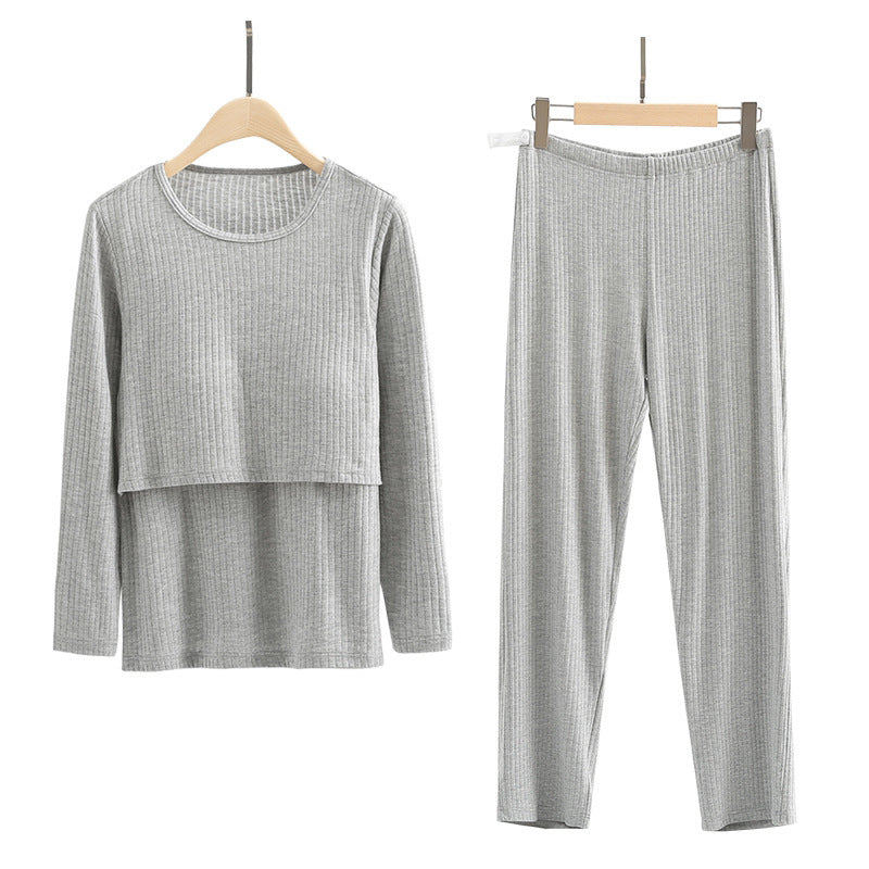 Pregnant Women Nursing Long-Sleeved Free Bra Postpartum Breastfeeding Maternity Wear
