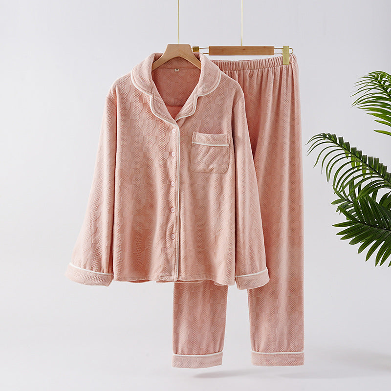 Elegant Island Warm Velvety Coral Fleece Unisex PJs for Autumn and Winter