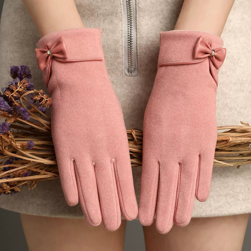 Winter Women Windproof and Warm Bride Wedding Velvet Hand Gloves