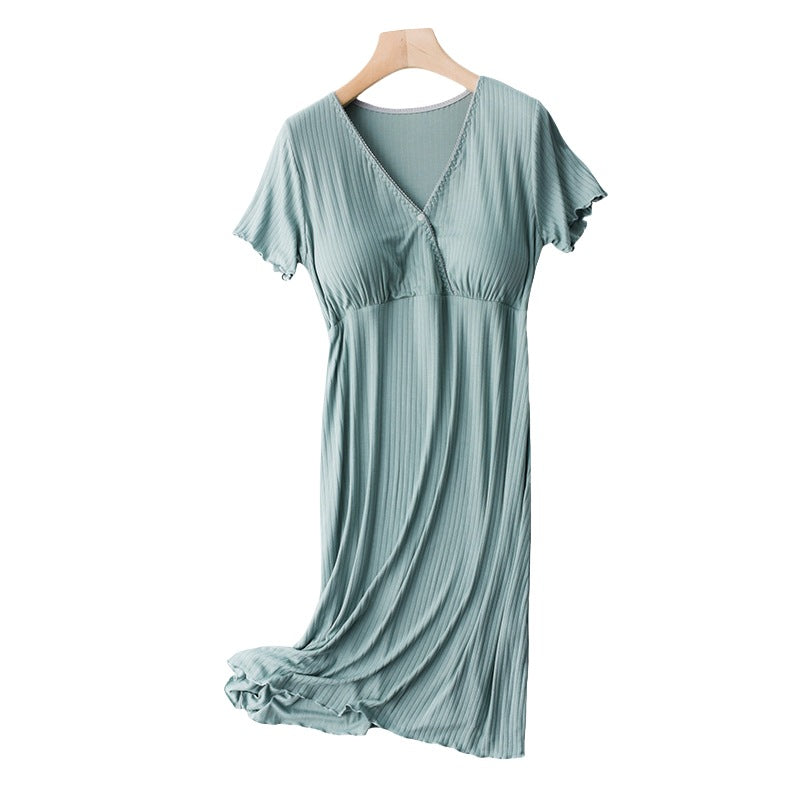 Summer Thin Nursing Postpartum Feeding Free Bra Plus Size Maternity Loungewear With Chest Pad