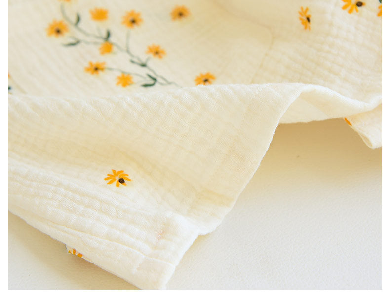 Fresh and Light High-Quality Soft Cotton Crepe Summer PJs With Long Trousers