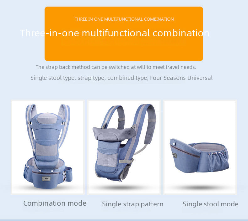 Horizontal Front Holding Multi-Functional Baby Waist Stool Universal Back Hold Baby Carrier With Storage Bag