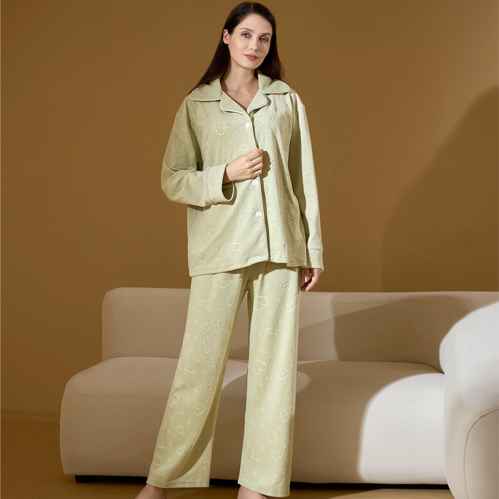 Luxurious Pirate Velvet Winter Loungewear With Printed Love Design