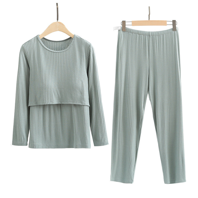 Pregnant Women Nursing Long-Sleeved Free Bra Postpartum Breastfeeding Maternity Wear