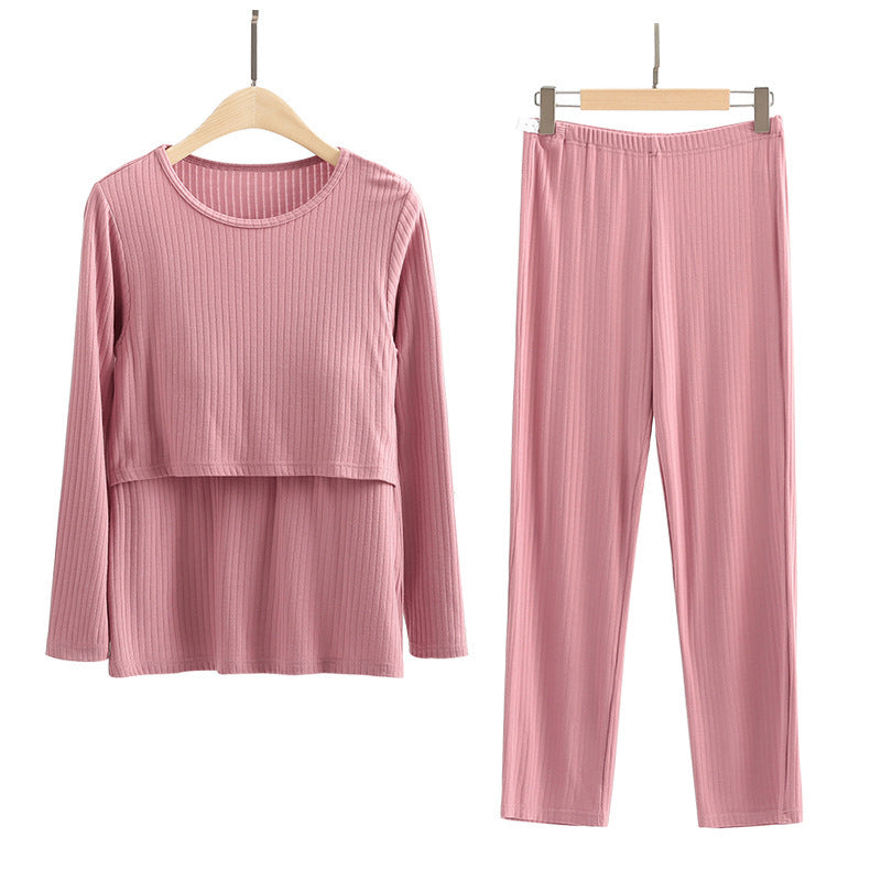 Pregnant Women Nursing Long-Sleeved Free Bra Postpartum Breastfeeding Maternity Wear
