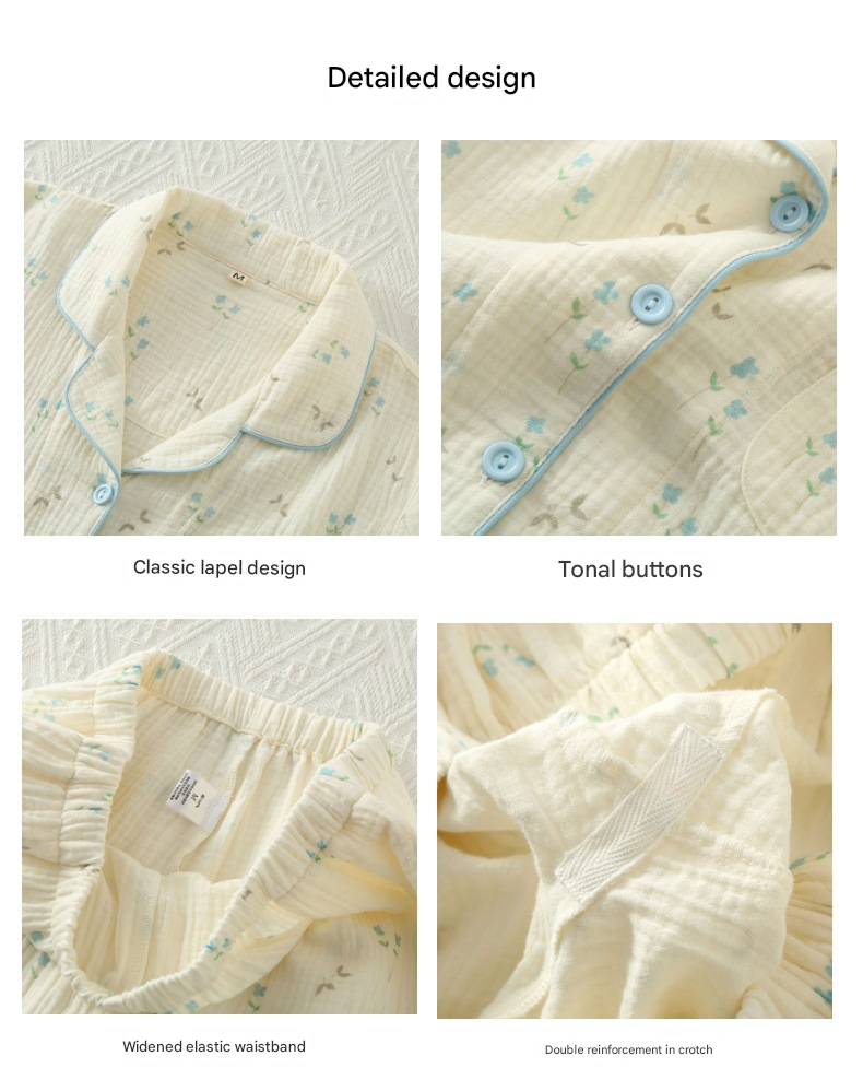 Women's New Cotton Yarn Thin Printed Loungewear Suit For Spring And Autumn