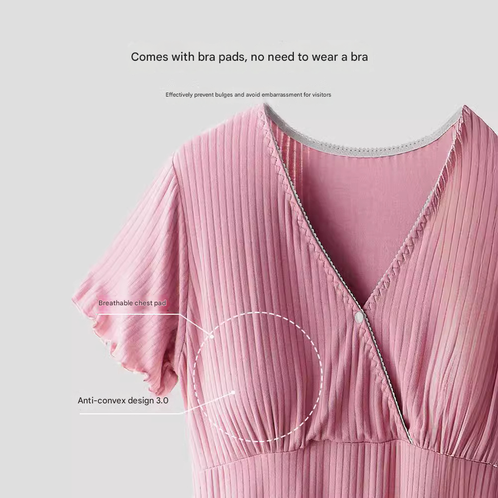 Summer Thin Nursing Postpartum Feeding Free Bra Plus Size Maternity Loungewear With Chest Pad