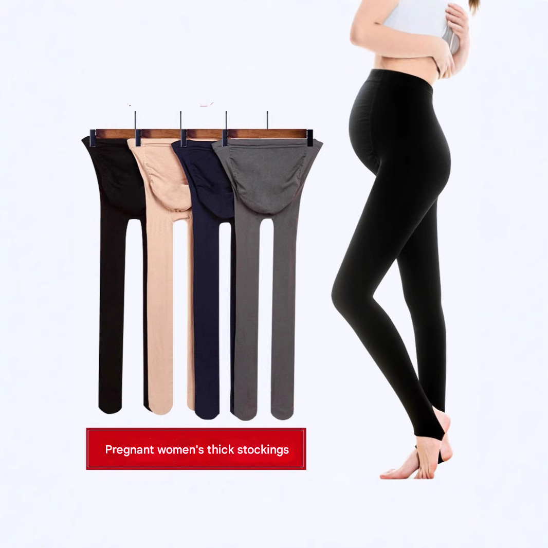 New Spring and Autumn Adjustable Abdominal Support Maternity Stockings Velvet Pant