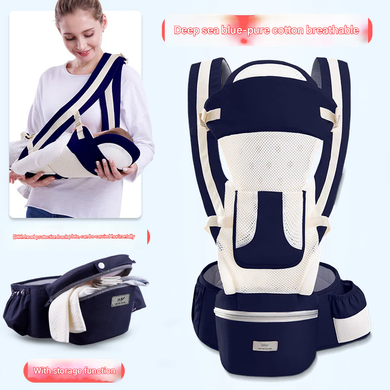 Horizontal Front Holding Multi-Functional Baby Waist Stool Universal Back Hold Baby Carrier With Storage Bag