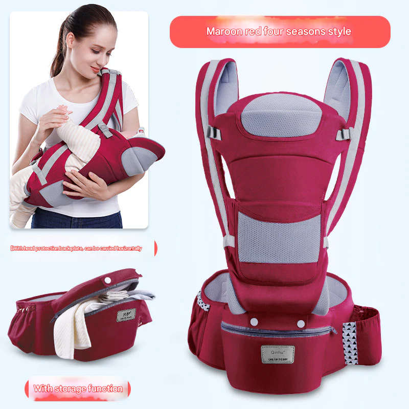 Horizontal Front Holding Multi-Functional Baby Waist Stool Universal Back Hold Baby Carrier With Storage Bag