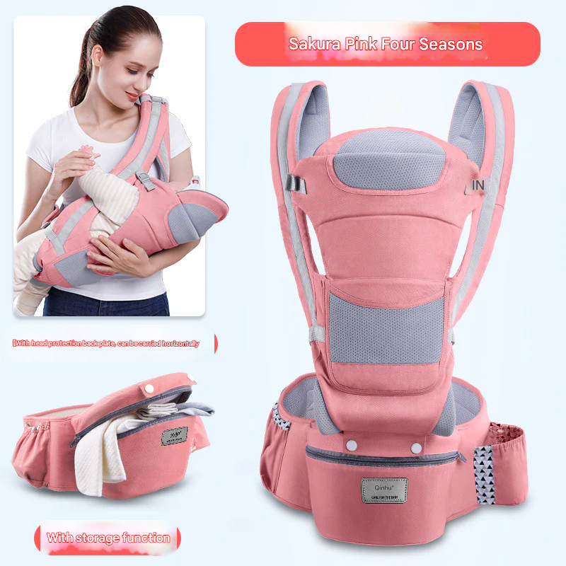 Horizontal Front Holding Multi-Functional Baby Waist Stool Universal Back Hold Baby Carrier With Storage Bag