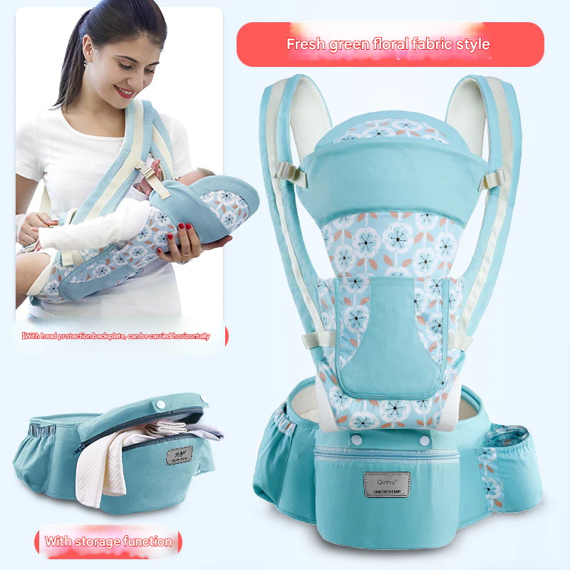 Horizontal Front Holding Multi-Functional Baby Waist Stool Universal Back Hold Baby Carrier With Storage Bag
