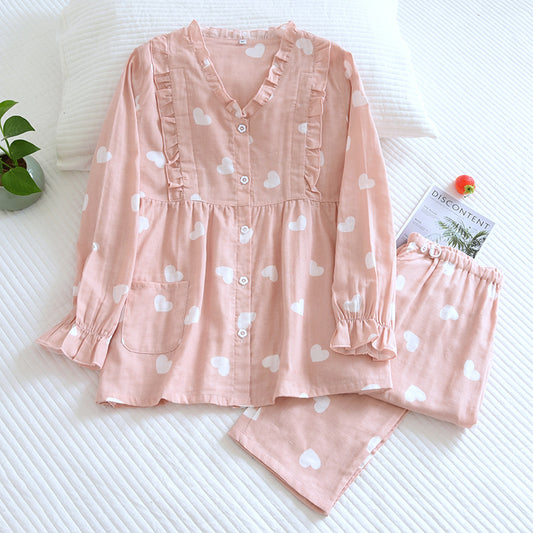 Pure Comfort Cotton Gauze Kimono Pajamas for Breastfeeding Loungewear for Spring & Summer