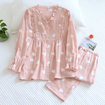 Pure Comfort Cotton Gauze Kimono Pajamas for Breastfeeding Loungewear for Spring & Summer