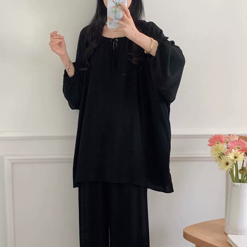 Versatile All Seasons Plus-Size Comfortable Cotton Silk Pajama Suit For Women