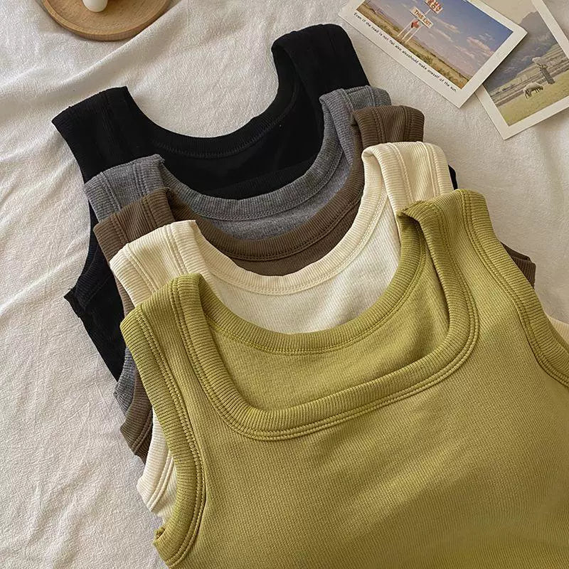 High Elastic Yoga Camisole Top With Built-in Bra For Women