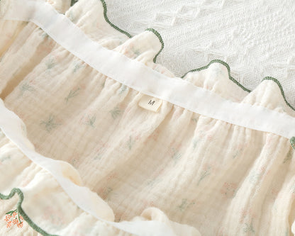 Women's Cotton Crepe Yarn suspender Short-Sleeved Shorts Sleepwear for summer