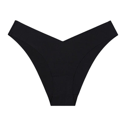 V-shaped Waist Seamless Ice Silk Cotton Breathable Panties