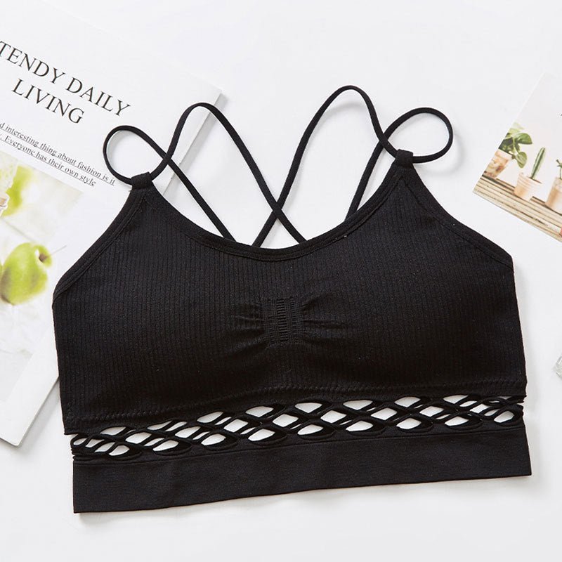 Seamless Fishnet Cut-out Wrap Summer Friendly Women's Sports Bra