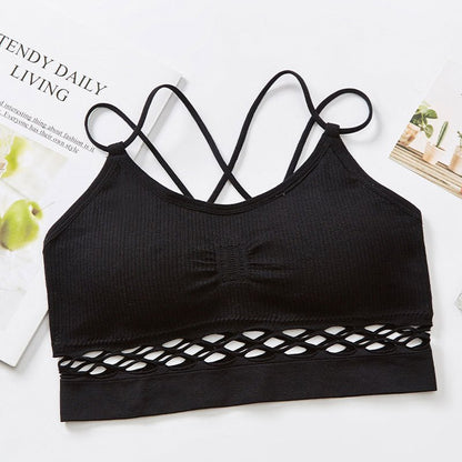 Seamless Fishnet Cut-out Wrap Summer Friendly Women's Sports Bra