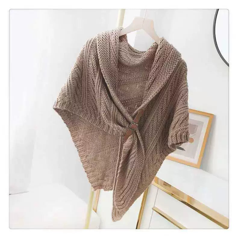 Women's Knitted Triangular Scarf Cape Shawl For Autumn And Winter