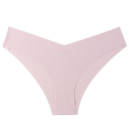 V-shaped Waist Seamless Ice Silk Cotton Breathable Panties