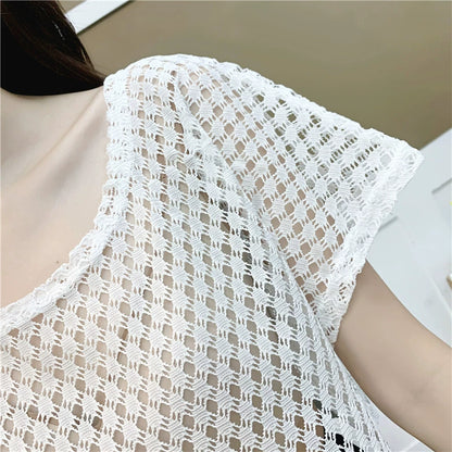 Super Fairy hollow Women's Summer thin hedging suspender tops