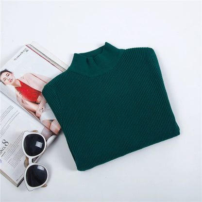 Half-High Collar Thin Elastic Bottoming Long-Sleeved knit Tops For Autumn And Winter