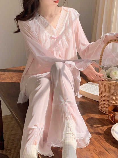 Sensual Serenity Inspired Mesh Modal Loungewear Set For Woman