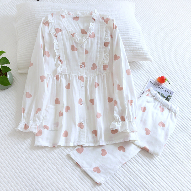 Pure Comfort Cotton Gauze Kimono Pajamas for Breastfeeding Loungewear for Spring & Summer