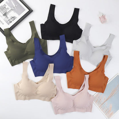 High Quality Ice Silk Seamless Wireless Plus-size Beautiful Vest Style Sports bra