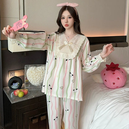 Ladies Long Sleeve Loungewear Floral Pajamas Set