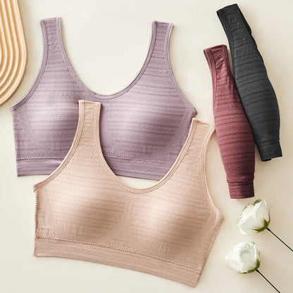 Fixed Cup High Quality Padded Cotton Breathable Sports and Yoga Bra