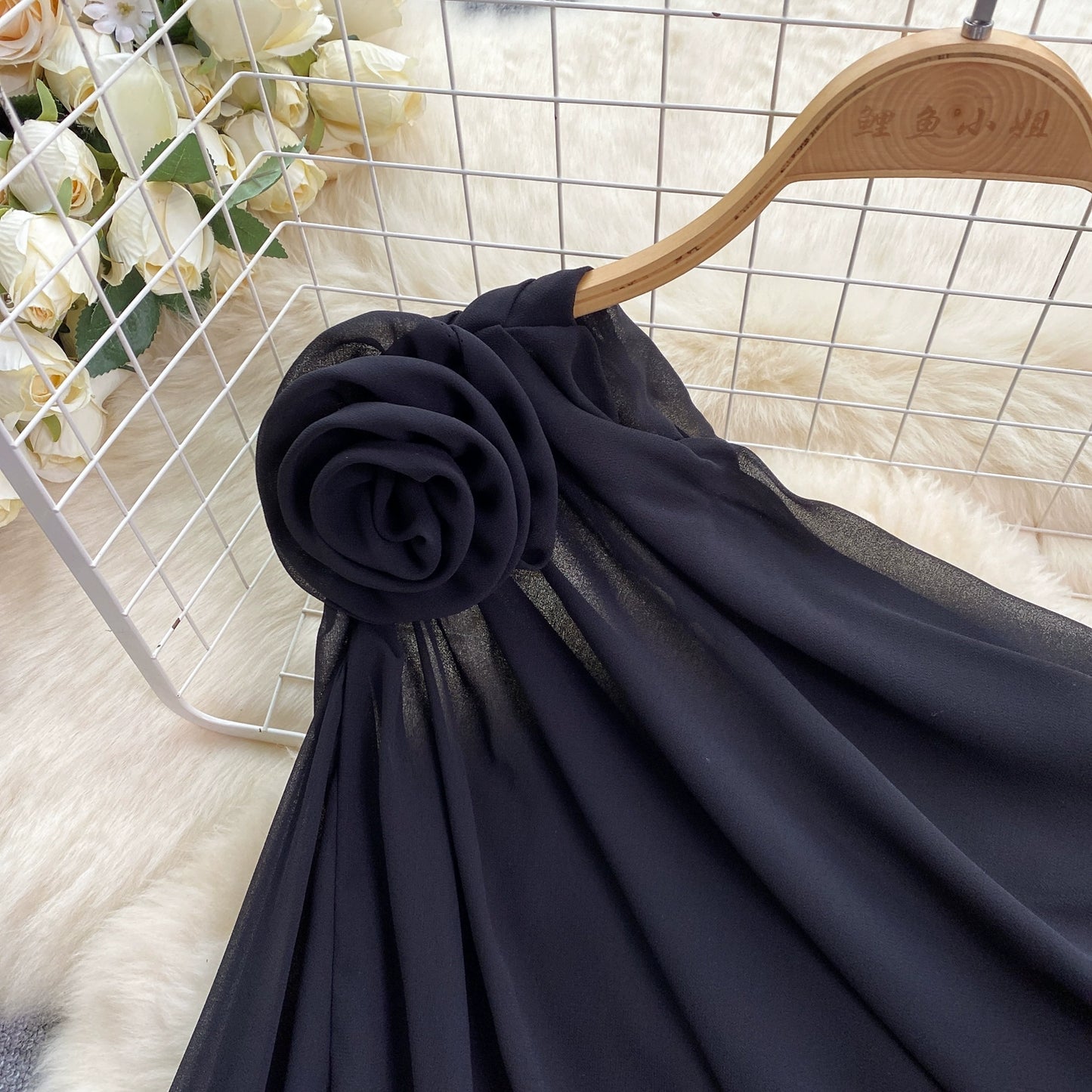 Chiffon Off-Shoulder Puff Sleeve French Top